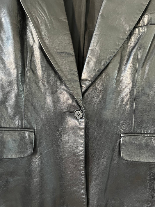 90's Theory Lightweight Leather Blazer