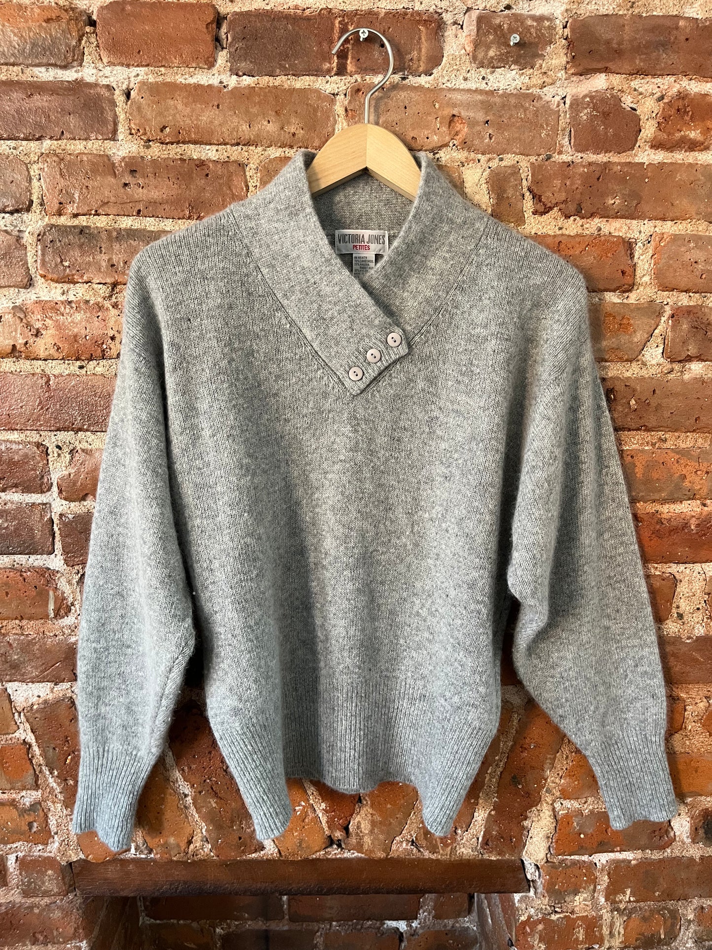 80's Victoria Jones Petites Angora Grey Sweater