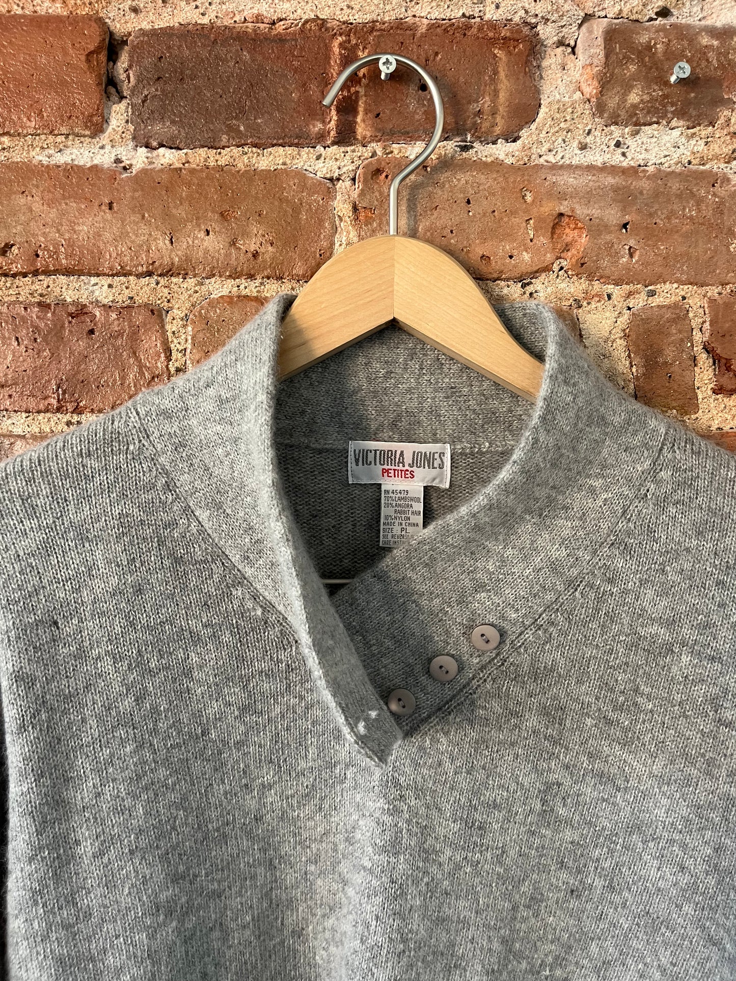 80's Victoria Jones Petites Angora Grey Sweater