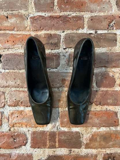 90's Stuart Weitzman Patent Green Pumps