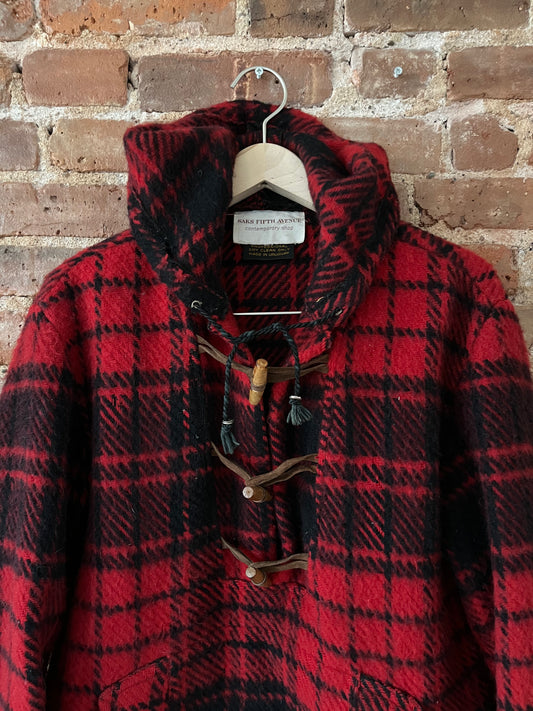Vintage Saks 5th Avenue Buffalo Plaid Anorak