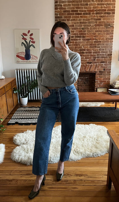 80's Victoria Jones Petites Angora Grey Sweater