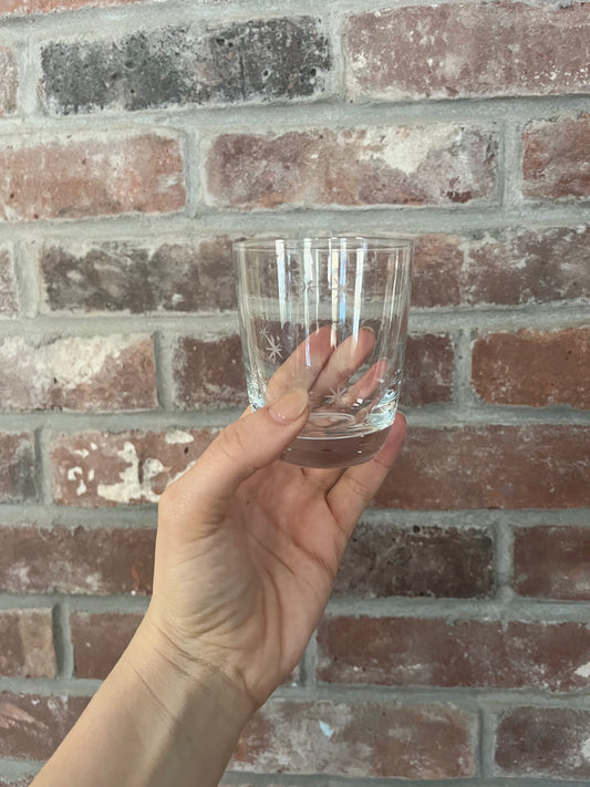 Vintage Etched Star Wine Cups