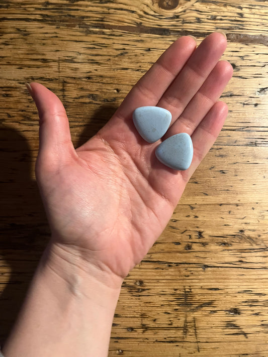 Vintage Triangular Marbled Blue Earrings