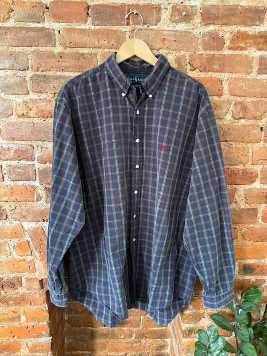 Ralph Lauren Navy Plaid Button Down