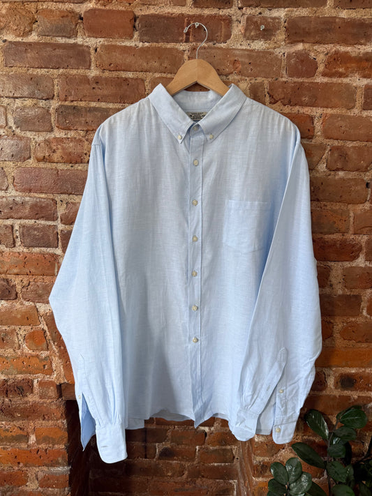 Baby Blue Linen Button Down