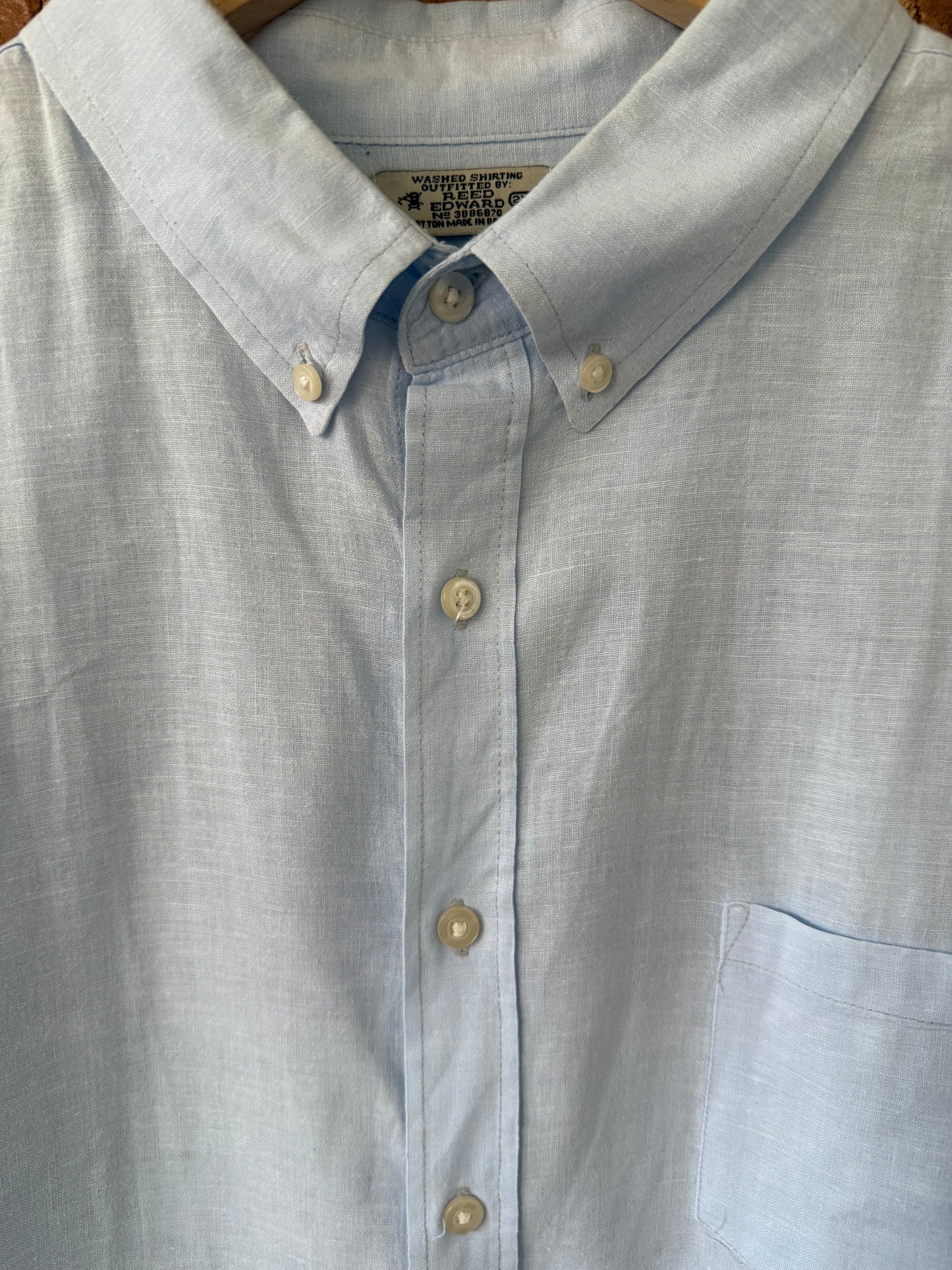 Baby Blue Linen Button Down