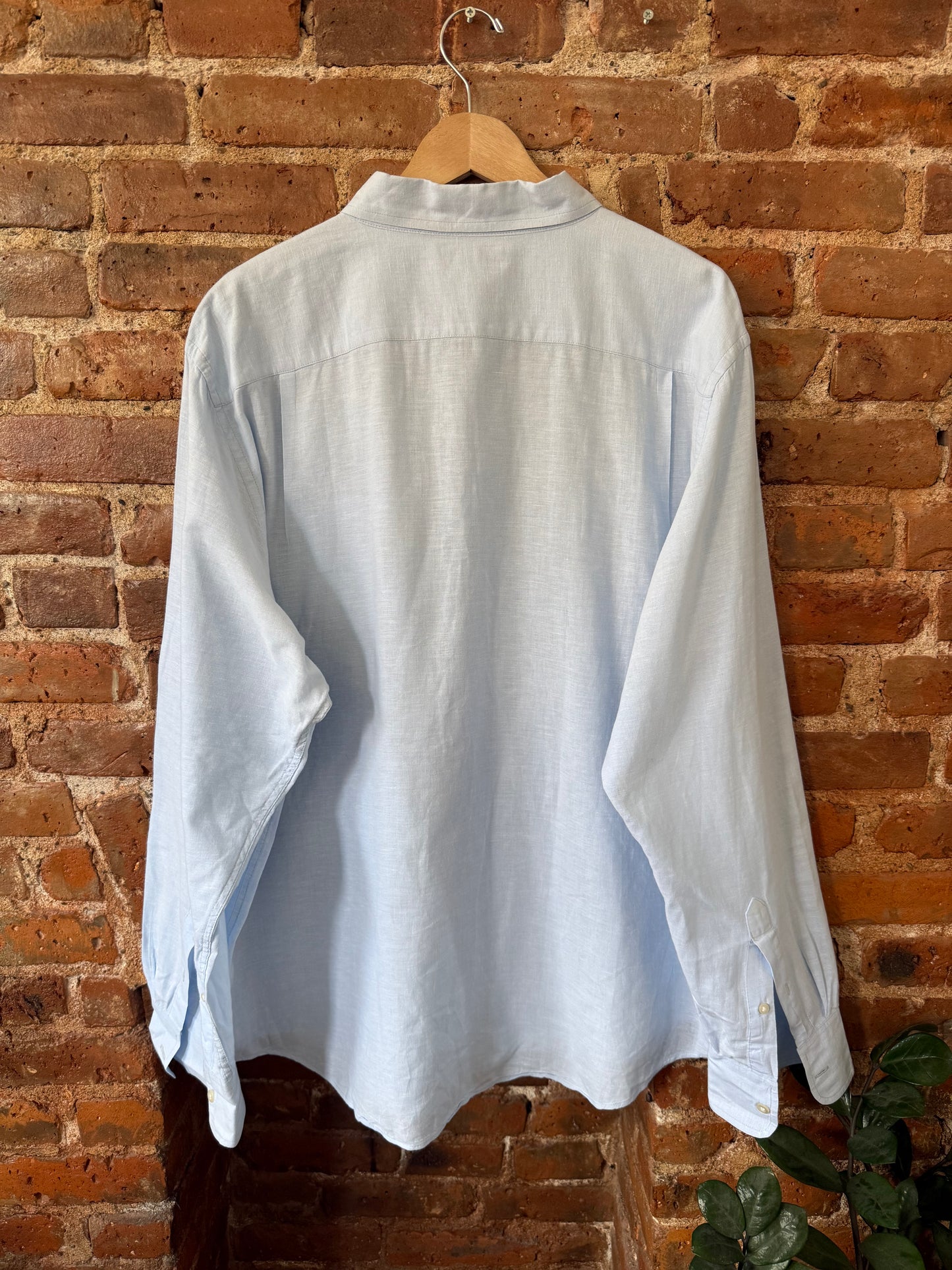 Baby Blue Linen Button Down