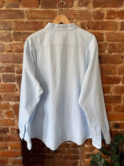 Baby Blue Linen Button Down