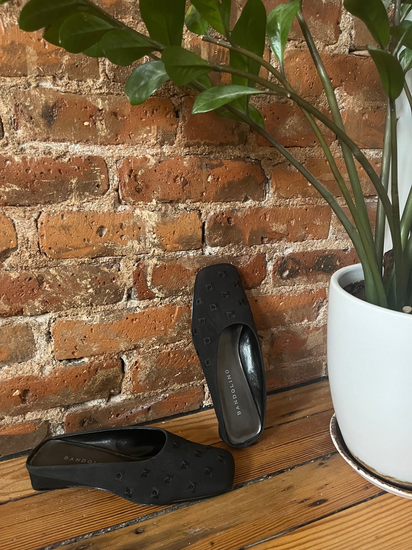 90's Black Bandalino Satin Mules