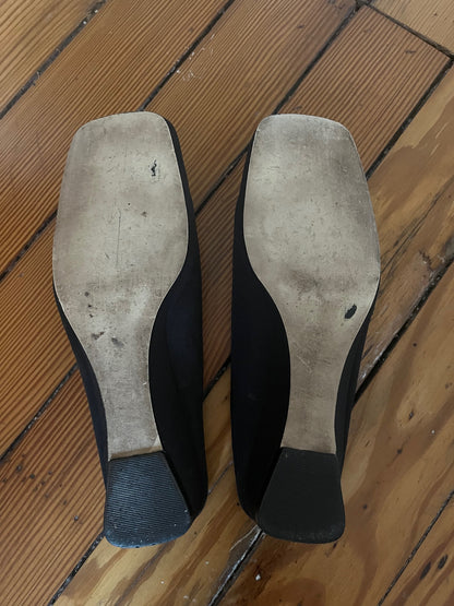 90's Black Bandalino Satin Mules